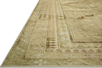Loloi Magnolia Home by Joanna Gaines Sinclair Collection SIN-02 Khaki/Tobacco 7'-6" x 9'-6", .25" Pile Height, Machine Washable, Area Rug