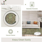 2x3 Entrance Rug Machine Washable Rug Small Door Mat,Ultra-Thin Low Pile Pad,Lightweight Indoor Carpet,Non Slip Floral Area Rug for Entryway,Bedside,Kids Room,Laundry,Bathroom,Sage Green