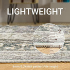 zesthome 6x9 Area Rug, Super Soft Washable Rugs for Living Room, Non-Slip Stain Resistant Vintage Rugs, Ultra-Thin Large Area Rugs (Wheat/Charcoal,6'x9')