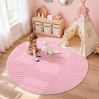 Pauwer 4ft Washable Area Rugs for Living Room Modern Pink Solid Color Soft Fluffy Rugs for Bedroom Non Slip Boho Accent Indoor Mat Floor Carpet Cover for Kids Room Dining Room Kitchen Office, Pink