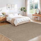 LBRO2M Easy Jute Solid Area Rug 8X10 Washable Rugs for Living Room Bedroom Natural Jute Indoor Outdoor Carpet Durable, Solid Non Shedding Eco Friendly (8X10 Natural)