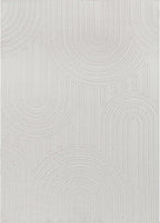 Beverly Rug Micro Loop Area Rug White 6x9 Modern Luxury Soft Circle Geometric Durable Indoor Area Rugs for Living Dining Room Office Stain Resistant Non Shedding Casual Indoor Carpet White 6 x 9