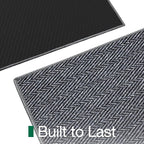 LUMI Ultra Thin Indoor Door Mat for Entrance 36"x56", Non Slip Entryway Mat, Low Profile Doormat, Unique Herringbone Design Carpet for Inside, Patio, Porch, Medium Gray