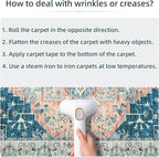 YJ.GWL Area Rugs for Living Room 9x12 Machine Washable Rugs, Non Slip Floral Vintage Rug Indoor Carpet, Stain Resistant Large Rug for Bedroom Dining Room, Dark Blue