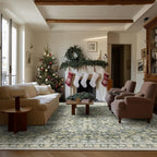 8x10 Washable Area Rugs Ultral Soft Non-Slip Stain Resistant Vintage Boho Large Carpet for High-Traffic Living Room & Dining Room