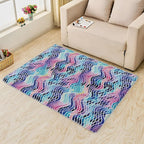 Colorful Wave Rug, 6x8 Rug, Abstract Watercolor Rugs for Living Room Bedroom, Watercolor Large Area Rug, Washable Rug Non Slip Soft Indoor Carpet, Colorful Wave Home & Room Decor