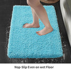 Bathroom Runner Rug 24x59 Teal Non Slip Fluffy Long Bath Mat for Bathroom Floor Washable Plush Luxury Bath Rug for Tub Absorbent Shower Sink Mat Bedside Rug