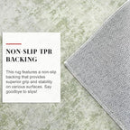 Modern Abstract Entryway Rug Indoor 2x3 Washable Non-Slip Soft Sage Green Grey Small Area Rug Kitchen Mat Thin Print Faux Wool Floor Carpet for Entrance Bedroom Office
