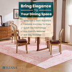 Istana Living Room Rug 10x14 - Pink 10 x 14 Area Rug - Foldable Machine Washable Area Rugs 10x14 - Stylish 10x14 Area Rugs Boho - Stain Resistant Washable Rug 10x14