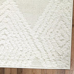 Antep Rugs Palafito 2x4 Geometric Shag Diamond High-Low Pile Textured Indoor Area Rug (White, 2' x 4')