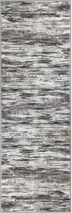2x6 Modern Abstract Runner Rug for Hallways, Grey Brown Super Soft Hallway Decor Kitchen Rugs with Non-Slip, Non-Shedding Washable Runners for Entryway Bedroom Indoor