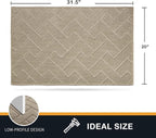 PURRUGS Dirt Trapping Door Mat 20" x 31.5", Non-Slip Machine Washable Entry Rug, Shoe Scraper, Dog Doormat, Super Absorbent Welcome Mat for Front & Back Door, Muddy Wet Shoes & Paws, Taupe