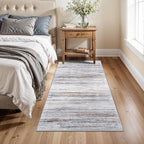 3x5 Area Rug Non-Slip: Washable Rugs for Hallway Entryway Kitchen Living Room Bedroom - Easy-to-Clean Stain and Water Resistant Carpet - Soft Low-Pile Throw Mat Beige Grey