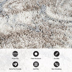 Rugshop Abstract Marble Shag Area Rug Blue 2' x 3' Ideal for Entryways, Kitchens, or Small Spaces