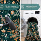 Morebes Boho Floral Rug Runners for Hallways Non Slip, Flower 2x8 Kitchen Runner Rug Washable, Soft Botanical Indoor Carpet Floor Runner for Entrance Bedroom Bedside, Dark Green