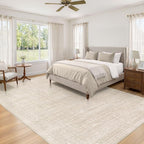 6x9 Area Rugs Living Room: Washable Large Vintage Beige Rug Neutral Non-Slip Soft Stain Resistant Indoor Carpet for Bedroom Nursery Dining Room Under Table Bed Home House Office Playroom