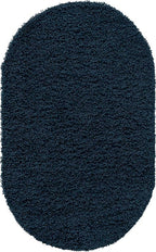 Unique Loom Solid Shag Collection Area Rug (3' 3" x 5' 3" Oval, Sapphire Blue/ Navy Blue)