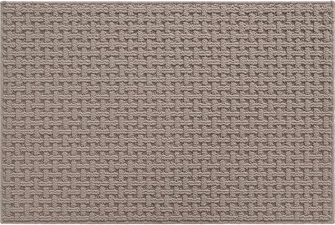 DEXI Front Entryway Door Mat Non Slip 32x48, Washable Entry Way Mats Inside Entrance Low Profile, Welcome Doormat Dirt Trapper for House Floor Home Porter Hall Backdoor Area, Light Taupe