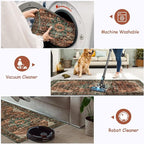 Moynesa Ultra-Thin Washable Round Rug - 5ft Entryway Round Rug Vintage Kitchen Mat, Non-Slip Non-Shedding Stain Resistant Bedroom Carpet for Indoor Living Dining Room Coffee Table Nursery