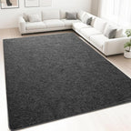 HQAYW 7x10 Large Area Rugs for Living Room Bedroom, Modern Thickened Memory Foam Soft Rug, Low Pile Minimalist Washable Non Slip Carpets for Kids Girls Boys Nursery Dorm Home Decor, Dark Grey