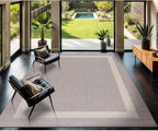 CAMILSON Outdoor Rug 9x12,Large Modern Outside Rugs for Patios Porches Waterproof Durable Washable Non-Shedding, Easy-to-Clean Indoor Outdoor Area Carpet (9 x 12, Bordered - Gray/White)