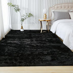 Andency 8x10 Area Rugs for Living Room, Black Non-Slip Fluffy Soft Large Shag Bedroom Carpet, Big Indoor Thick Nursery Rug for Kids Dorm Home Decor Aesthetic