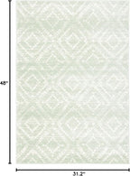 SAFAVIEH Adirondack Collection Accent Rug - 2'6" x 4', Green & Ivory, Modern Distressed Design, Non-Shedding & Easy Care, Ideal for High Traffic Areas in Entryway, Living Room, Bedroom (ADR131Y)