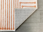 GLN Rugs Contemporary Collection - Machine Washable Area Rug, Contemporary Washable, Non Slip, Low Pile Chenille Rug, Living Room, Bedroom, Kitchen Rug (3' x 5' Orange Beige)
