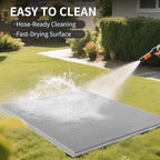 Front Door Mat 20''x31'', Drainage Heavy Duty Dirt Trapping Non-Slip Doormats, Outdoor Rubber Floor Mats, Restaurant Commercial Kitchen Industral Pool Entrance Bar Wet Area, Grey