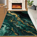 5x7 Abstract Marble Rugs for Bedroom - Emerald-Green-Marble Print Rug, Luxury Stone Pattern Rug Non Slip Soft Rugs for Living Room Hardwood Floors Teen Room
