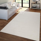 Paco Home Solid Area Rug in Cream Modern Plain Design, Size: 2' x 3'3"