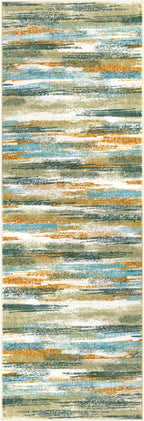 Modern Abstract Runner Rug 2x12, Green Mustard Multi Washable Long Kitchen Runner Non-Slip Soft Hallway Rug Runner Thin Print Faux Wool Carpet for Entryway Bedroom Laundry Room Indoor