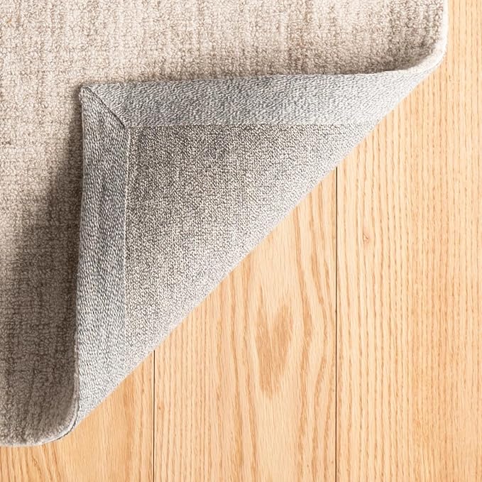 Dash and Albert Crosshatch Wool Area Rug - 7.5 X 9.5 Ivory Solid Hand Micro Hooked Accent Rug - Durable, High Traffic Areas Bedroom, Hallway, Stairs - Premium Luxury Hotel Quality Soft Breathable