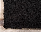 Unique Loom Solid Shag Collection Area Rug (7' 1" x 10' Rectangle, Jet Black)