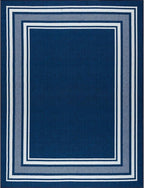 Beverly Rug Non Slip Area Rugs 3x3 Modern Bordered Non Skid Rubber Backing Soft Area Rug for Living Dining Room Easy to Clean Non Shedding Kitchen Bedroom Indoor Carpet 3 x 3 Navy