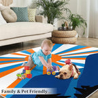 Boho Sun Area Rugs 3x4ft, Abstraction Deco Kids Bedroom Rug, Minimalist Sunburst Bedside Rug Durable Non Slip for Cafe Living Room Under Table Boys Room Decor