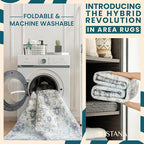 Istana 5x7 Area Rug - Blue Rugs for Living Room 5x7 - Foldable Rugs for Bedroom - Stain Resistant Washable Rug - Eco-Friendly Boho Area Rugs - Easy to Clean Living Room Rug