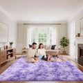 Area Rugs 9x12 Living Room, Fluffy Large Rugs for Bedroom, Soft Shag Fuzzy Non-Slip Carpet for Kids Boys and Girls Nursery Room Dorm Indoor Home Decor (Tie-Dyed Purple, 9ft x 12ft)