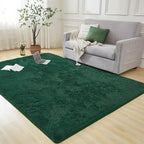 Andency Emerald Green Soft Area Rugs for Living Room Bedroom, 5x8 Fluffy Shaggy Bedside Rug, Non-Slip Large Shag Fuzzy Plush Carpets for Bedroom Kids Dorm Nursery Home Decor Aesthetic