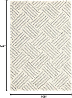 Dash & Albert Layers Grey Hand Hooked Wool Rug, 8.5 X 11.5 Feet, Grey/Ivory Geometric Pattern