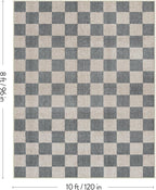 LIVEBOX 8x10 Area Rugs for Living Room, Checkered Non-Slip Washable Rugs, Farmhouse Neutral Classic Geometric Pattern Large Boys Area Rug for bedroom, Carpet for Living Dining Room Office(Grey,8'x10')