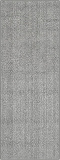 50ft Cut-to-Measure Runner Rug for Extra Long Hallways - Striped Grey | Non-Slip & Washable | No-Fray Edge Finished