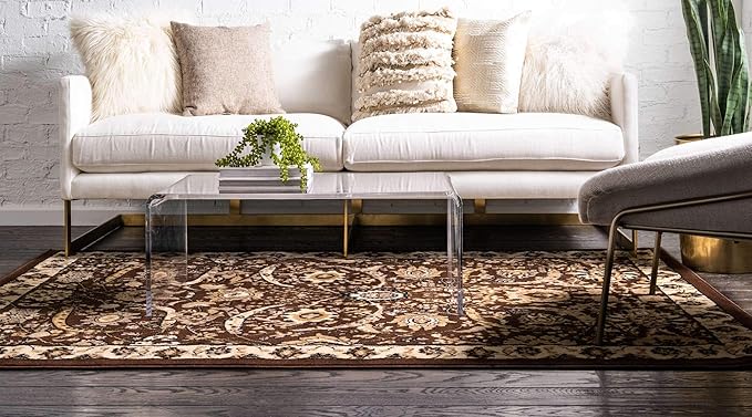 Unique Loom Espahan Collection Area Rug - Cape Cod (9' 10" x 13' 1" Rectangle, Brown/ Beige)
