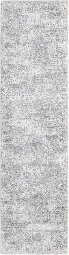 Unique Loom Finsbury Collection Area Rug - Sarah (2' x 8' Runner, Gray/ Ivory)