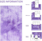 duduta Purple Plush Rugs for Bedroom 4x6 ft, Tie Dye Fluffy Carpet for Living Room, Shag Rug for Kids Room Dorm Nursery Playroom