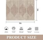 HelloTree Area Rug 3x5 Geometric Rug,Washable Modern Neutral Stain Resistant Indoor Carpet Boho Living Room Moroccan Rugs Fluffy Rug for Living Room Bedside Room Decor for Family-Pink&Khaki