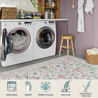 Lahome Purple 8x10 Area Rugs for Living Room, Washable Kids Rugs for Bedroom Girls, Vintage Baby Rugs for Nursery, Soft Thin Carpet for Dining Room Playroom, Pale Lilac/Pink
