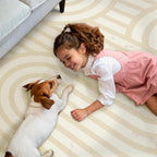 Bavni Area Rugs 8x10, Modern Soft Bedroom Rug, Machine Washable Rug Non Slip, Abstract Low Pile Large Rugs for Living Room, Dining Room, Abstract Brown Beige