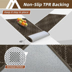 COSY HOMEER Plaid Door Mat 32" x 48",Dirt Trapper Entryway Rugs,Non-Slip Washable Farmhouse Doormat,Low Profile Welcome Mats for Paws Brown