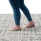 Abani Grey Area Rug for Living Room, Bedroom - Crosshatch Pattern - Durable & Easy to Clean (9' x 12')